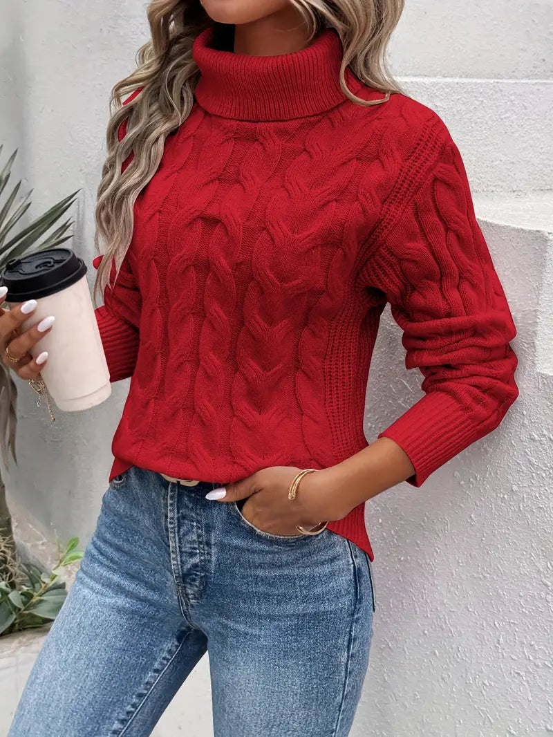 Cady | Cable Knit Turtleneck Sweater