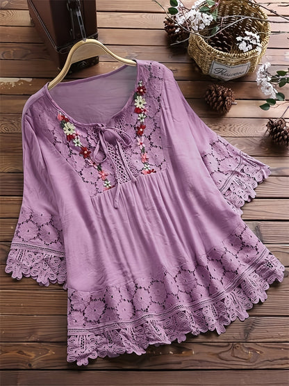 Brielle | Boho Embroidered Blouse