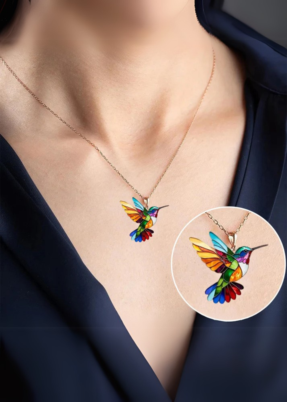 Camellia | Graceful Hummingbird Necklace