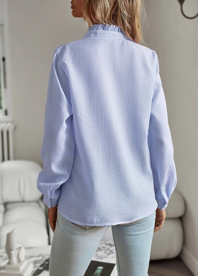 Aurora - Ruffle Long Sleeve Shirt