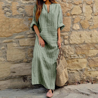 Chloe | Vintage Stripped Long Dress