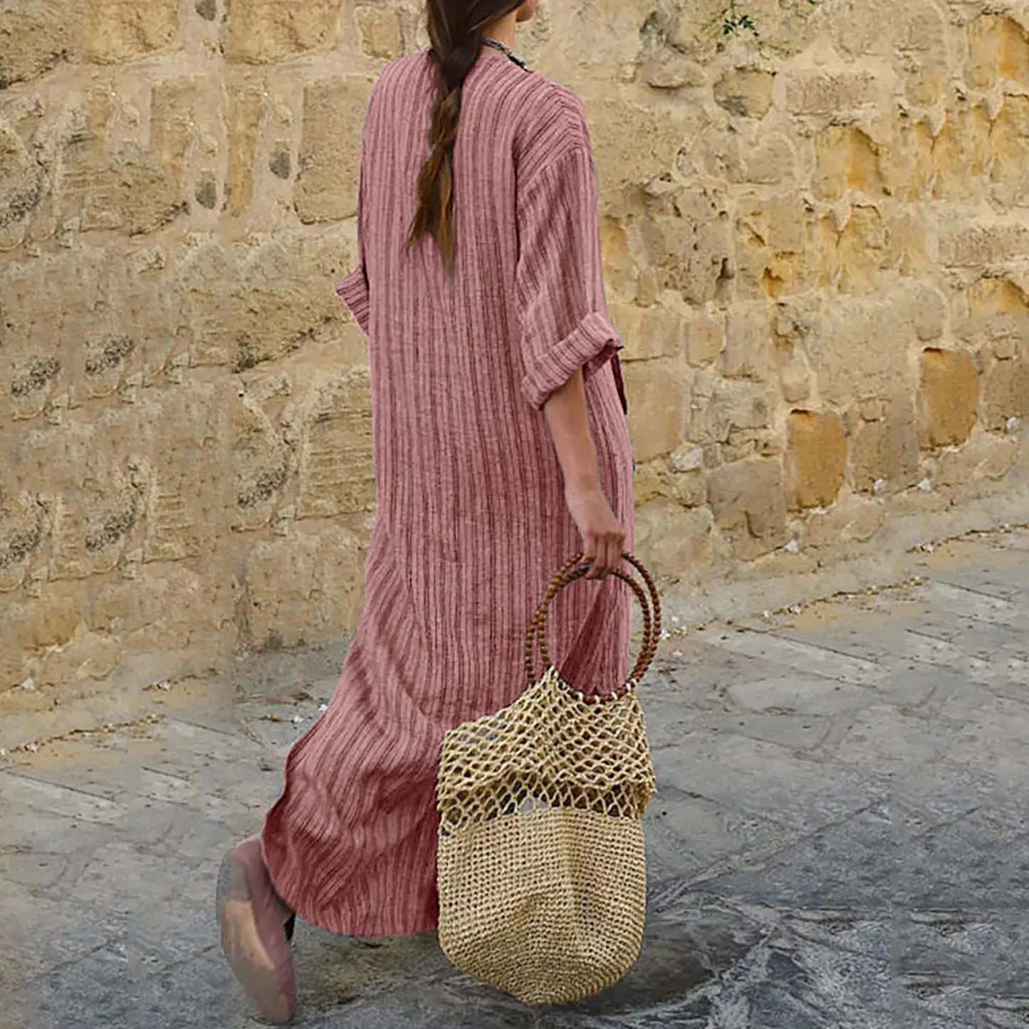 Chloe | Vintage Stripped Long Dress