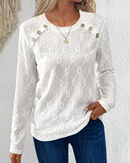 Talia | Elegant Eyelet Blouse