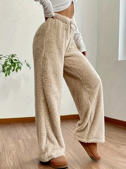 Gini | Cozy High-Waisted Teddy Trousers