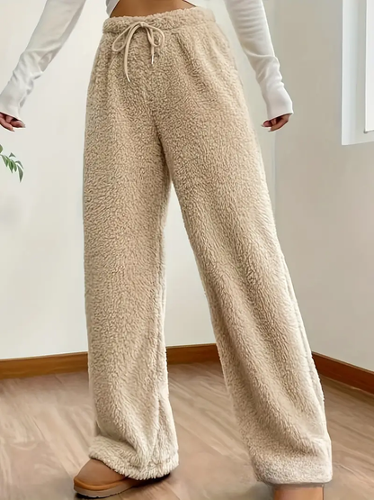 Gini | Cozy High-Waisted Teddy Trousers