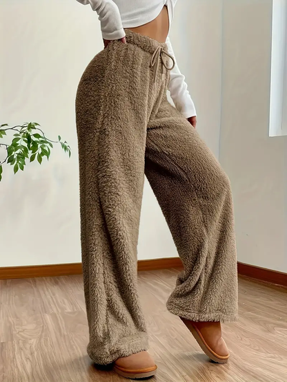 Gini | Cozy High-Waisted Teddy Trousers