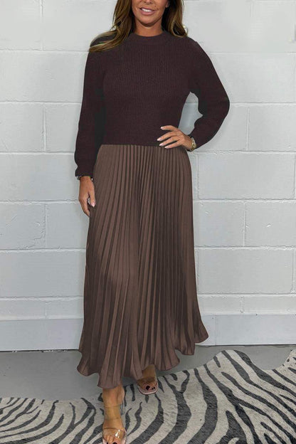 Eva | Long Pullover with Pleated Skirt