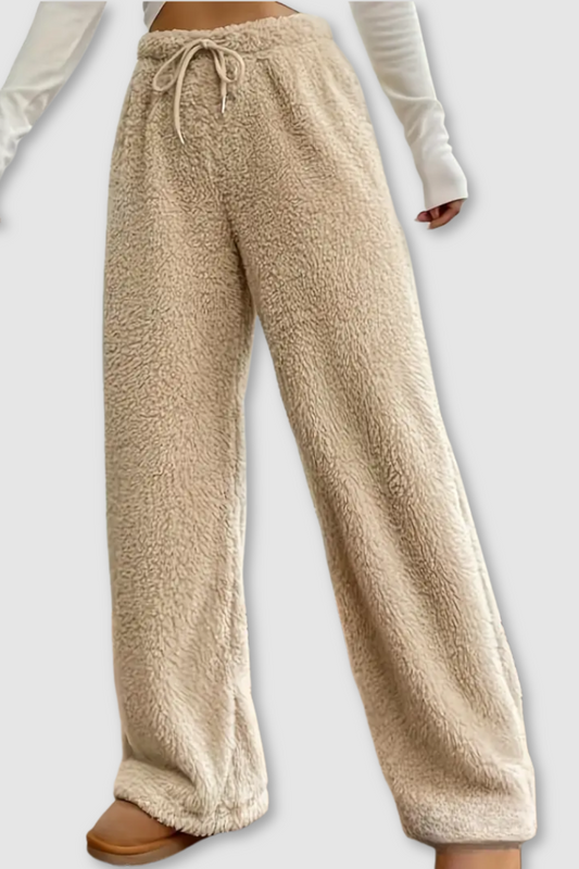 Gini | Cozy High-Waisted Teddy Trousers